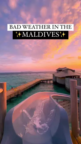 Weather can happen. ✈️🏖️☀️ #maldives #tiktoktravel #overwaterbungalow #traveltips 