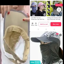 Outdoor Sun Protection Cup With Face Cover for Men and Women Foldable Fashion Sun Hat Anti - UV Summer Cycling Hiking Fishing Sun Hat with Removable Face Mask #fypシ #fypnocopyrightinfringementintended©️ #fypforyou 