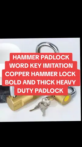 HAMMER PADLOCK WORD KEY IMITATION COPPER HAMMER LOCK BOLD AND THICK HEAVY DUTY PADLOCK  #DIYHome #padlock #lock #Home 