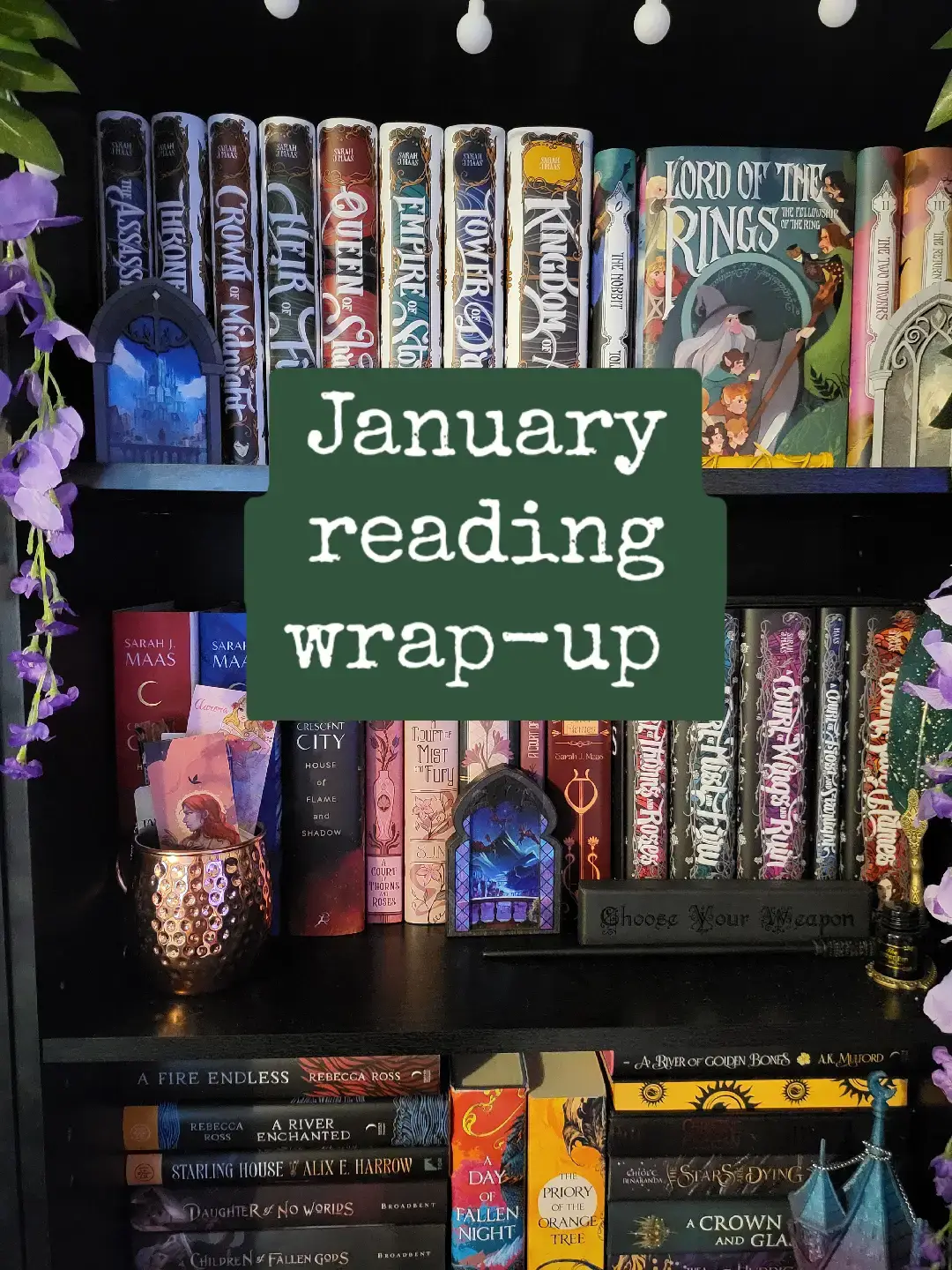 January reading wrap-up!❤️‍🔥 #BookTok #readingwrapup #sarahjmaas #throneofglass #thebridgekingdom #twistedseries #losersduet 