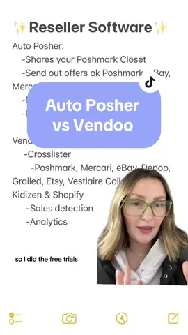 Replying to @Emily #greenscreen Let’s chat about the differences between @Auto Posher & @Vendoo! If you have any questions about either of them, let me know! #poshmarkseller #poshmarkreseller #ebayseller #ebayreseller #resellercommunity 