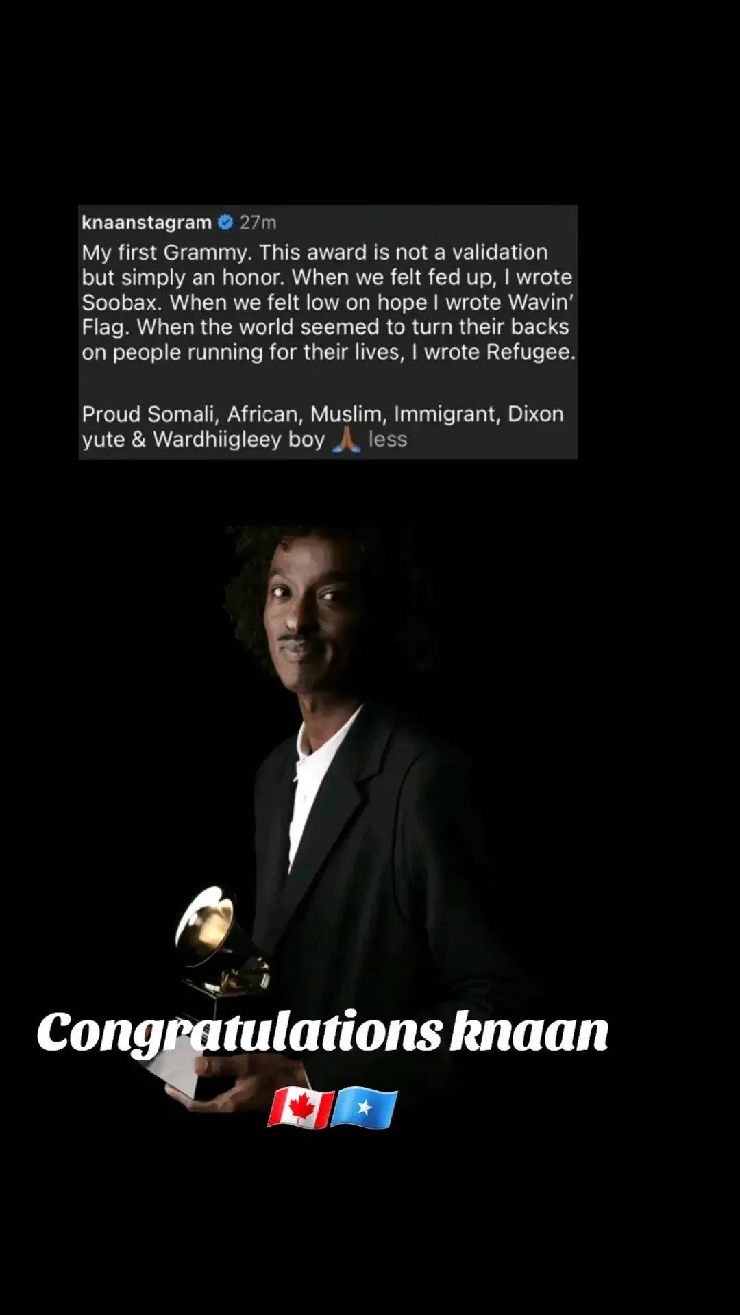 #grammys #Knaan #somalicanadian🇸🇴🇨🇦 #canadatiktok #canada #foryoupage #fyp #canadianmusic #somalitiktok 