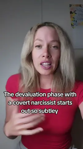 The devaluation phase with a covert narcissist starts out so subtley. #covertnarc #narcissistbehavior #covertnarcissist #narcissisticrelationshiprecovery #narcissism #narcissist #narcissisticabuse #narctok #narcaware #npd #narc #narctokadvice 