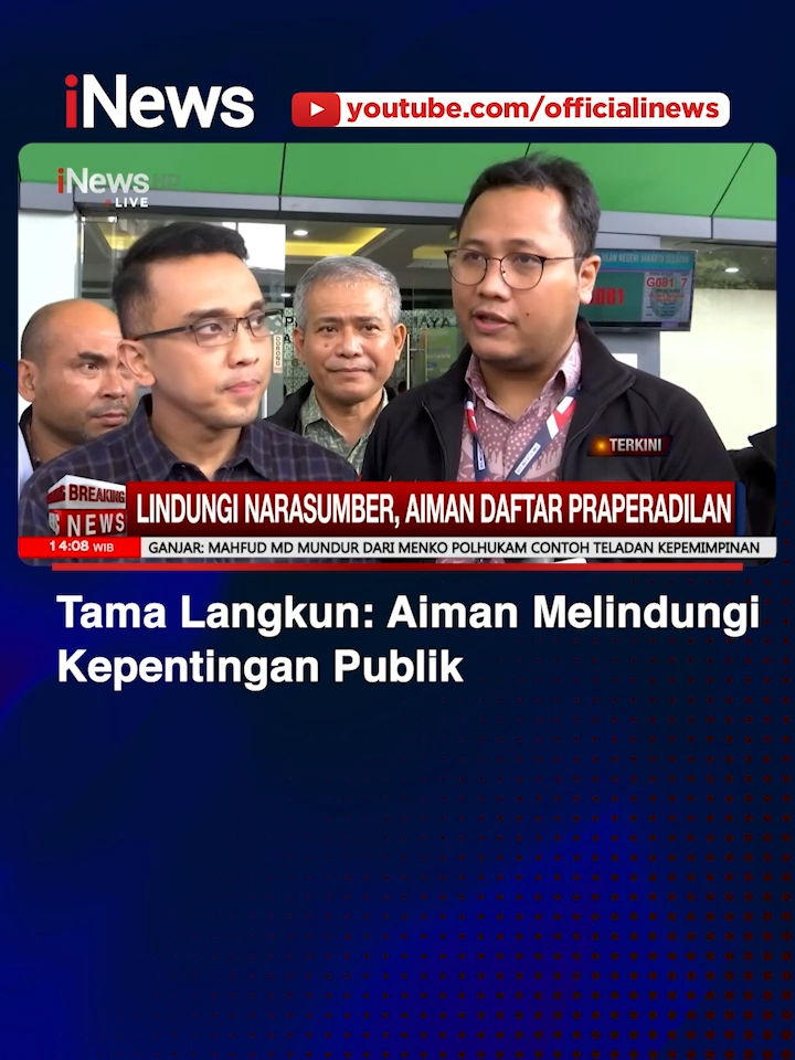 Juru Bicara Tim Pemenangan Nasional (TPN) Ganjar-Mahfud, Aiman Witjaksono mendatangi Pengadilan Negeri (PN) Jakarta Selatan, Selasa (6/2/2023) siang. Didampingi enam kuasa hukumnya, Aiman tiba di PN Jakarta Selatan. Adapun sejumlah kuasa hukum Aiman itu ialah Direktur Penegakan Hukum dan Advokasi Tim Hukum TPN Ganjar-Mahfud, Ifdhal Kasim; Direktur Hukum TPN Ganjar-Mahfud, Ronny Talapessy; Wakil Direktur Kajian Tim Hukum TPN Ganjar-Mahfud, Tama S. Langkun; dan Wakil Direktur Eksekutif Deputi Hukum TPN Ganjar-Mahfud, Finsensius Mendrofa. #iNews  #News  #aimanwitjaksono  #tpnganjarmahfud  #praperadilan  #pilpres2024  #poldametrojaya