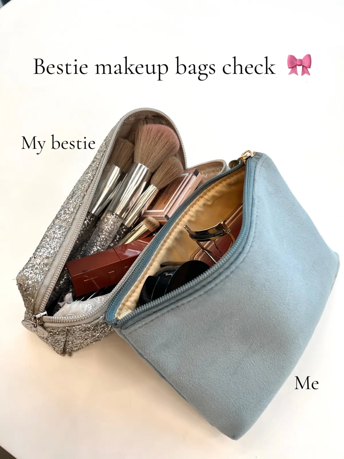 Makeup bags check with my bestie ✨ #makeup #makeupbags #makeupbagscheck #fyp  #foryou #foryoupage 