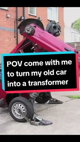 Turning my first car, a red Ford Fiesta, into a life-sized Transformer robot with my dad #contemporaryart #transformers #fiesta #car 