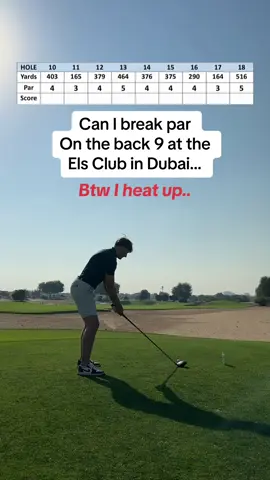 Can I break par on the back 9 of the Els Club in Dubai. I heat up after the first 3 holes keep watching.                                            #golf #golfing #golftiktok #golfclub 