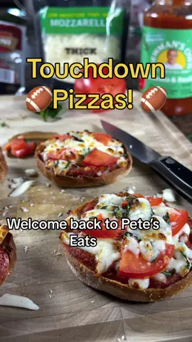Mini Touchdown Pizza #pizza #SuperBowl #football #nfl #biggame #sunday #sundayfunday @H-E-B @ZWILLING USA #foryou #food #snack #snacks #party #tiktokfood 