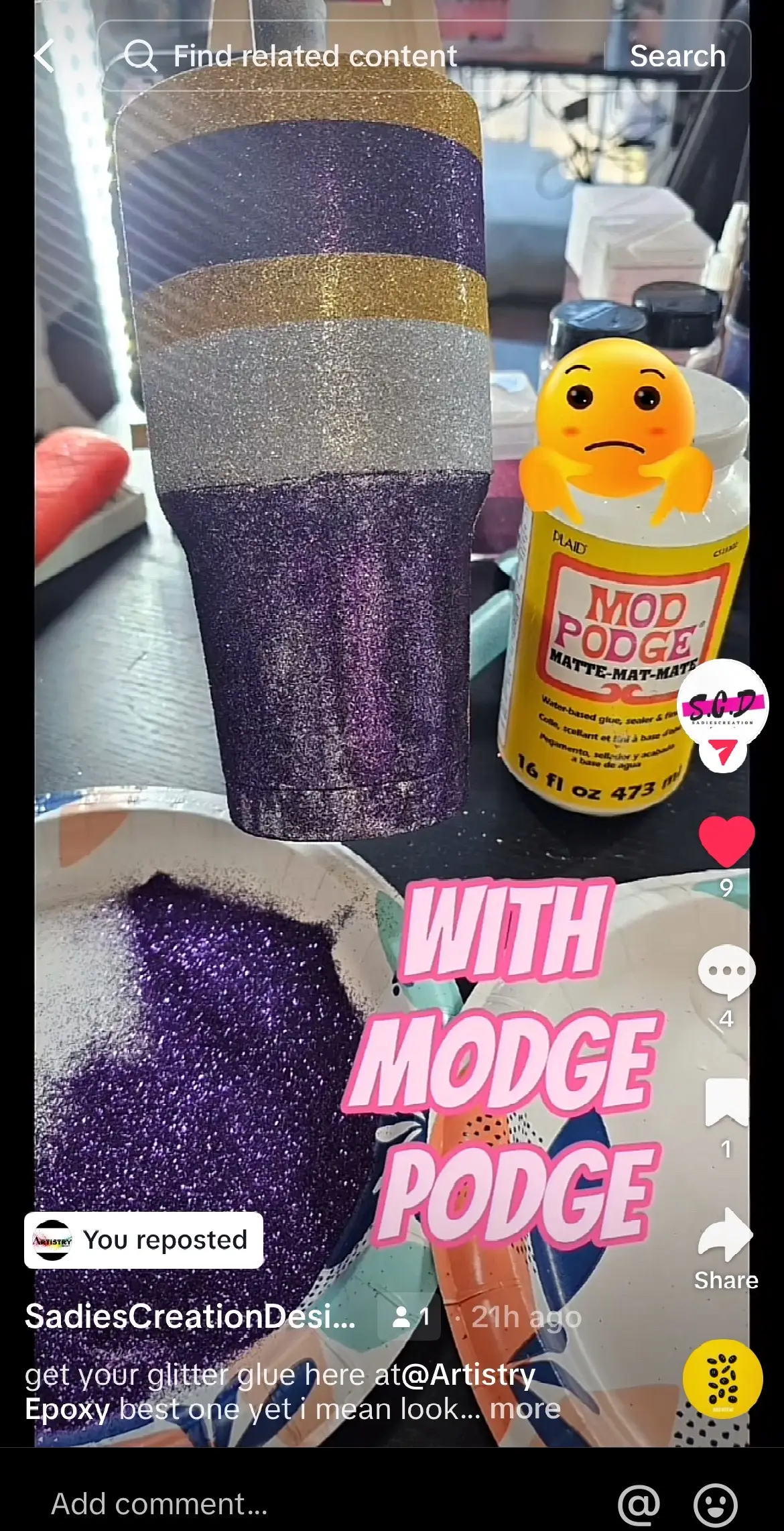 Thanks to @SadiesCreationDesign (give her a follow) for showcasing the difference between Modge Podge and Colorflex Glitter Glue. There is NO comparison! 😍😍😍 That ✨coverage✨ though!! #colorflex #glitterglue #craftersoftiktok #tumblermakersoftiktok #artistryepoxy #colorflexglitter #glitterislife #glittercups #qualitymatters #fyp #craftingtiktok 