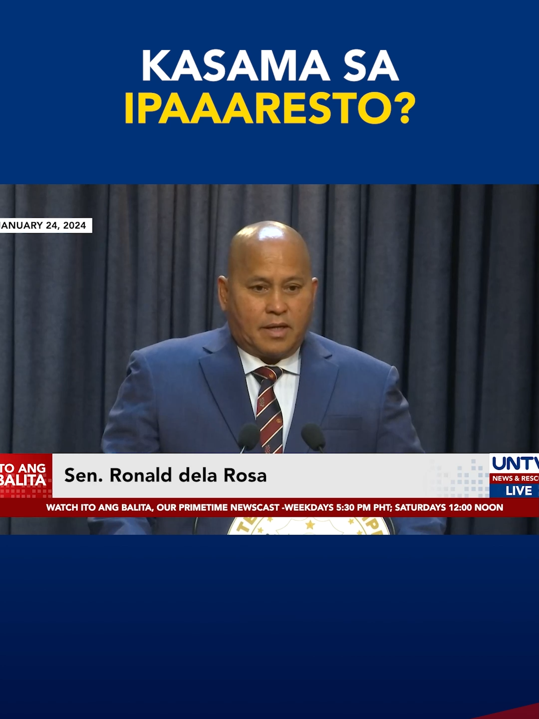 Sen. Ronald dela Rosa, posible umanong kasama sa mga maiisyuhan ng arrest warrant ng ICC  #newsph  #untvnewsandrescue   #untv