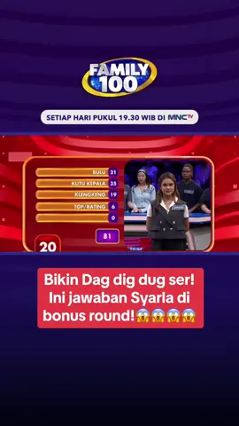 Bikin dagdigdug, tapi semuanya dijawab Syarla #fypシ #fypgakni #fypdong #foryoupage #irfanhakim #Family100 #Family100ID #FamilyFeud #FamilyFeudID #SurveiMembuktikan #viral #hits #syarla #bungareyza #anggisdevaki #rosalina #azis #nashwazahira #anneth #alyciahelena #mayshajuan #faith 