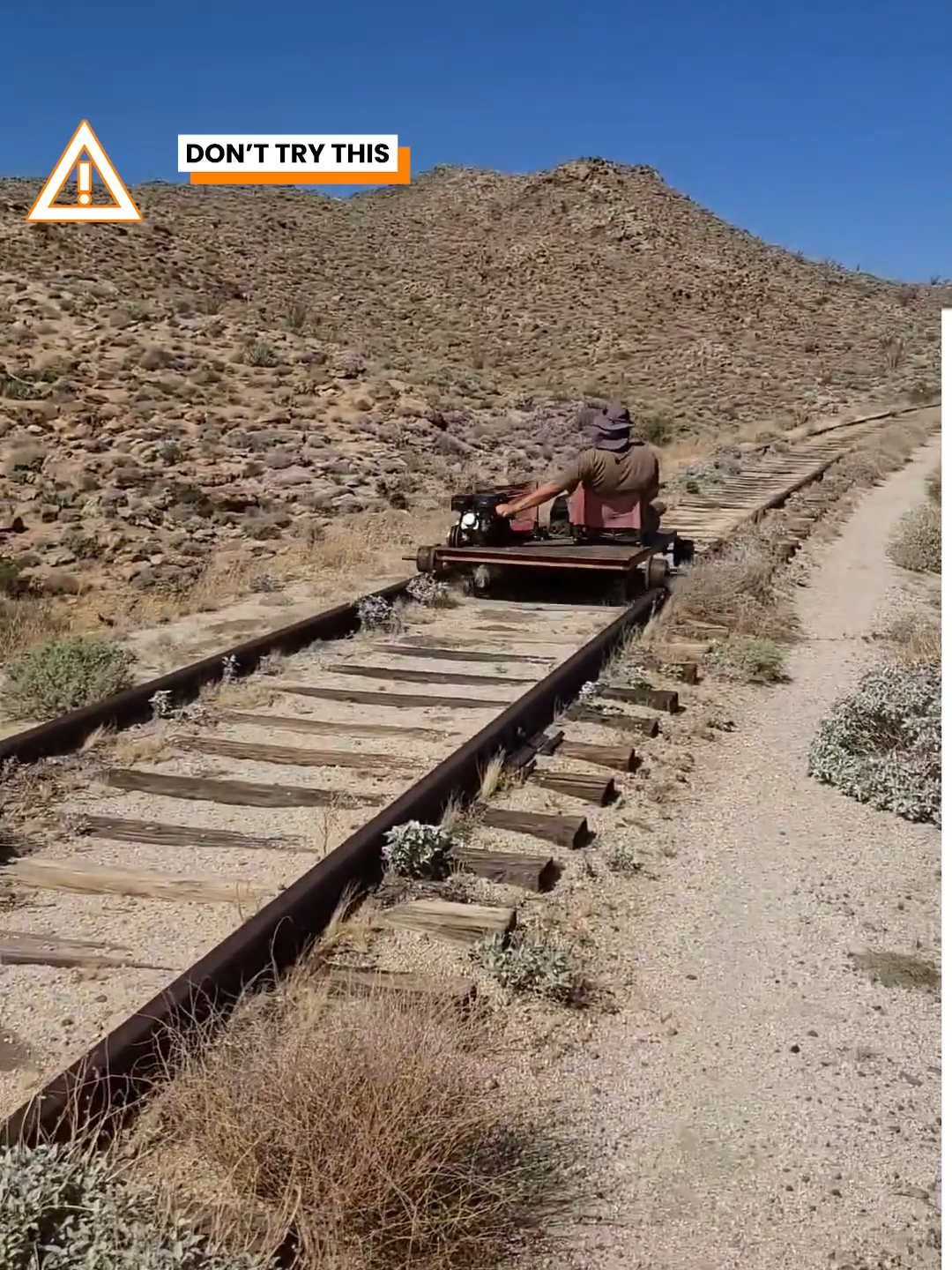 Riding Abandoned Railroad Tracks (IG🎥: @ryan_randomness) #Unreel #Extreme #Railway #Cart #Custom