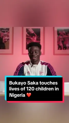 Since 2022, Bukayo Saka has helped fund life-changing operations for 120 kids in Nigeria. Watch the heartwarming exchange between the Arsenal star and the doctor who helped make it all possible. ❤️ #PremierLeague #Soccer #football #saka #arsenal #nigeria 