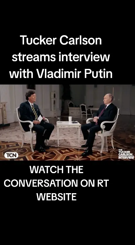 Tucker Carlson streams interview with President Vladimir Putin! #TCN  #tuckercarlson  #vladimirputin  @RT NEWS 