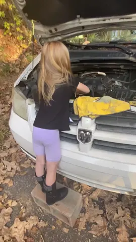 Short version of my 6 year old changing spark plugs because she asked me to show her how. She got all of them out and in too. Then she helped me change a strut and tie rod on the same vehicle. #fyp #foryou #girlmechanic #6yearoldmechanic #teachthemyoung 
