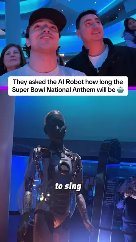 WHAT DOES SHE KNOW?!? 😳 #nfl #SuperBowl #lasvegassphere #sphere #ai #rebamcentire #robot #robots #airobot #nationalanthem #superbowl2024 
