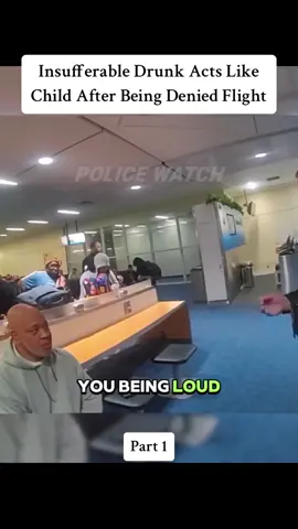Insufferable Drunk Acts Like Child After Being Denied Flight #cops #police #policeofficer #airport #viralvideo #foryoupage 