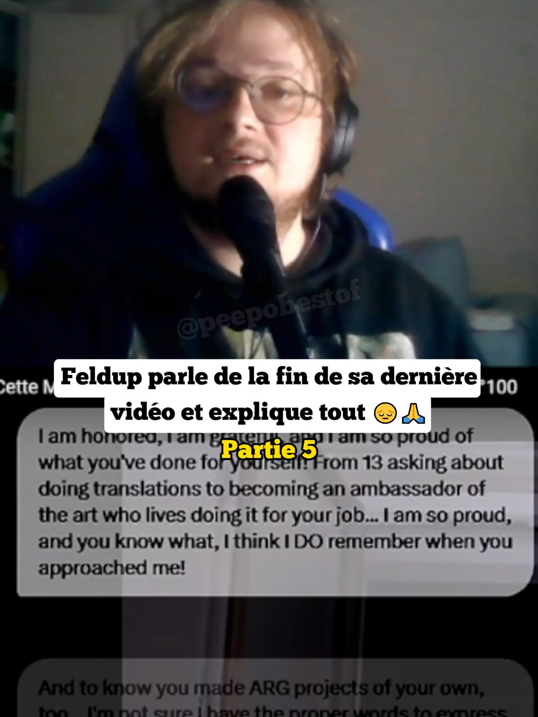 Partie 5 - Fin du msg de Night Mind.. Feldup conclu par une phrase incroyable.. 😢 #feldup #findings100 #findings #twitchfr #pourtoii #youtubeurfrançais