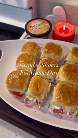 Grinder Sliders for Game Day!! Grab some Président Pub Cheese Spread to take your sliders up a notch! @Président Cheese US #presidentcheesepartner #gamedaysnacks #sliders