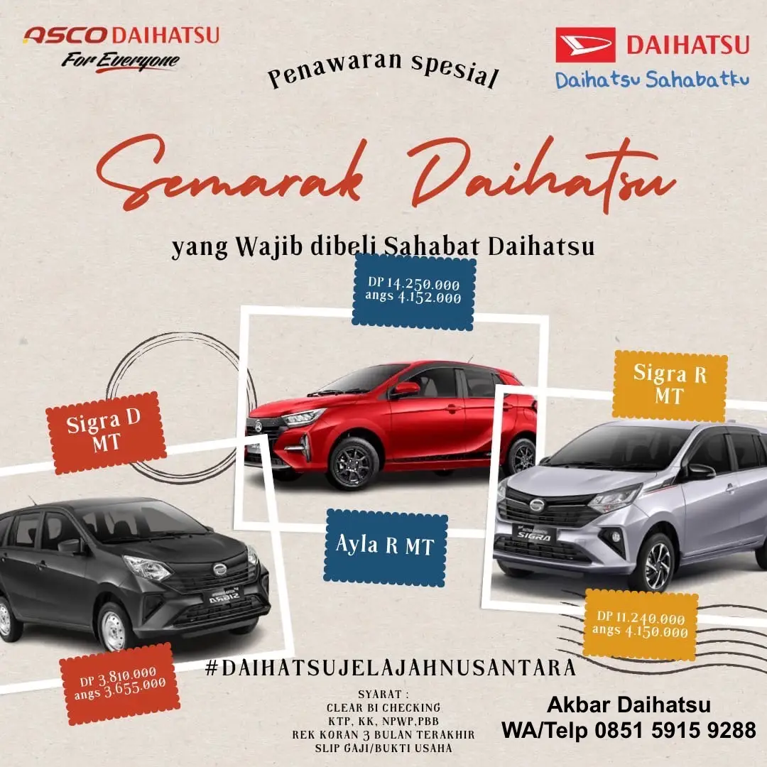 Promo Spesial Daihatsu…Gebyar Diskon Cash & Kredit… #daihatsu #jualmobil #belimobil #tukartambah #sigra #ayla #rocky #terios 