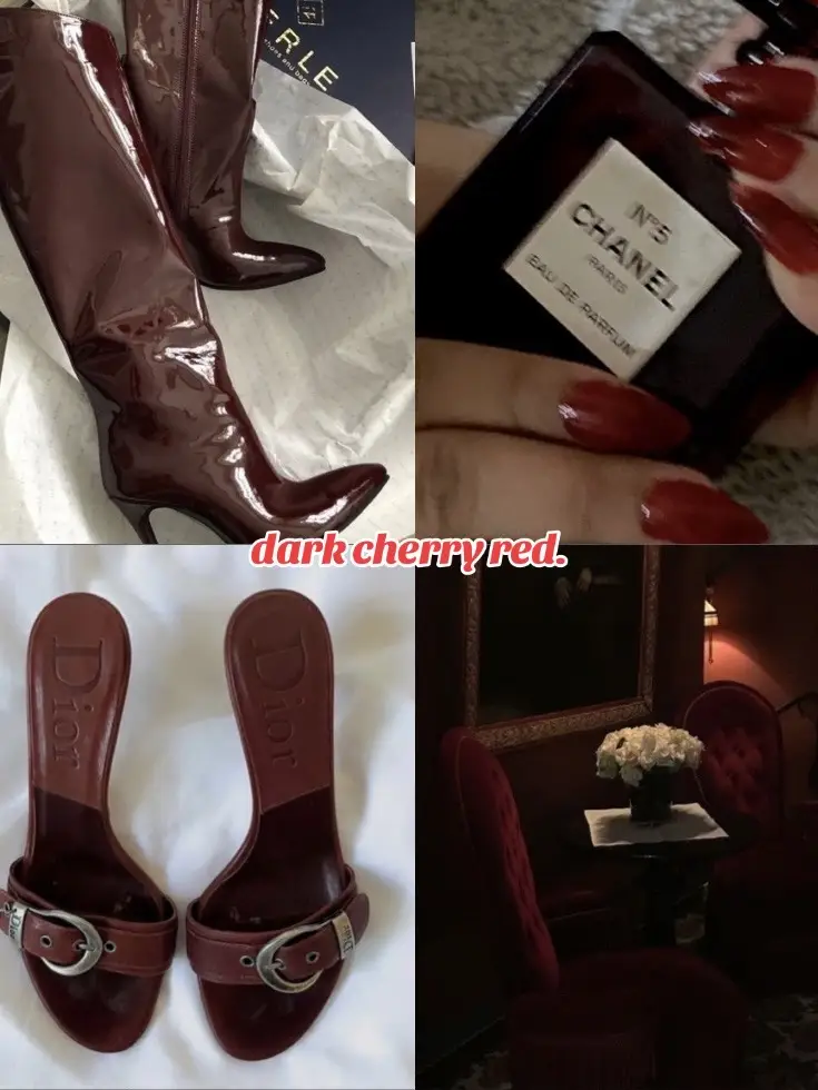not my pics but follow me on pinterest for more inspo😉my boards eatttt #pinterest #pinterestaesthetic #oldmoney #cherryred #darkred #pinterestgirl 
