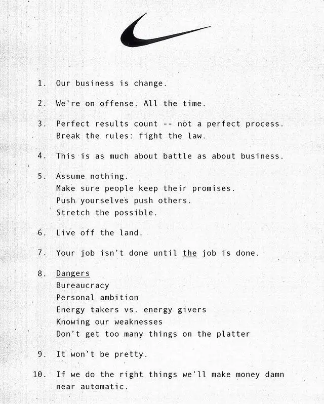 original nike principles from rob strasser, 1977. follow the ig jonolow9 #OriginalNikePrinciples #RobStrasser #NikeInnovations #1977Origins #NikeHistory #SneakerEvolution #AthleticInnovation #NikeDesign #FootwearRevolution #SportswearLegacy #IconicNike #SportingInnovations #AthleticHeritage #NikeInventors #SneakerCulture #RobStrasserLegacy #NikeFounder #AthleticFootwear #NikeVisionaries #SportswearDesign #NikeInception #FootwearRevolution #AthleticInspiration #NikePioneers #InnovativeFootwear #NikeOrigins #SneakerRevolution #NikeTechnology #SportswearEvolution #SneakerInnovations #NikeCreation #SportswearDesign #NikeDevelopment #FootwearHeritage #SneakerIcons #AthleticDesign #NikeInnovators #SportswearInnovations #NikeHeritage #OriginalNikePrinciples