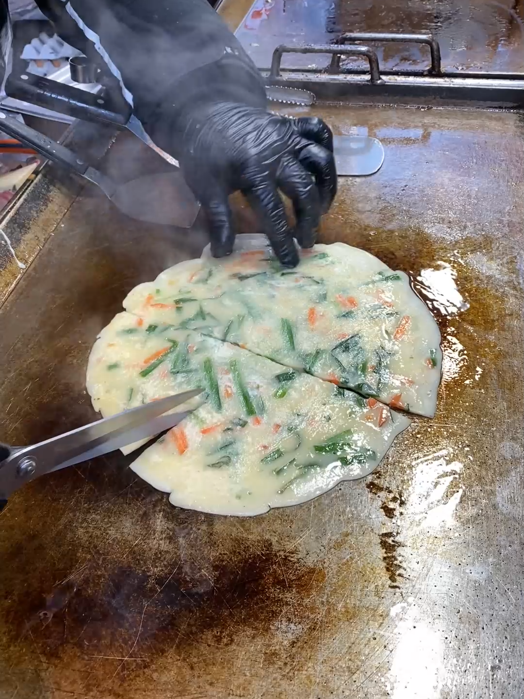 Korean Vegetable Pancake - Korean street Food #shortsvideo#viral #viralvideo #streetfood #street #yummy #yummyfood #most #mostpopular #mostviralvideo #most