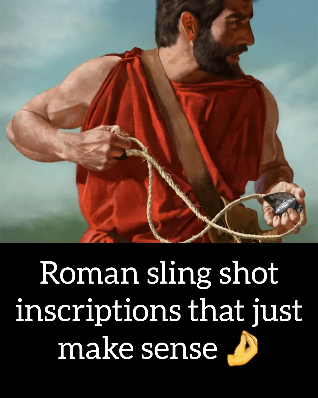 Sling shot bullets were made from lead. the people who made them often inscribed funny messages on the sling shot bullets, mocking those they shot at. #romanempire #romanhistory 