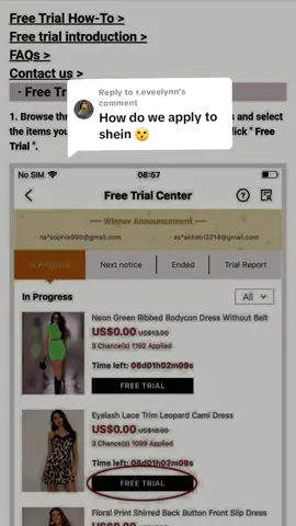 Replying to @r.eveelynn To be a SHEIN product reviewer head to the Shein Free Trial Centre on their W e b s i t e 🌐🛍 🎀Super Easy and So Fun!!! 