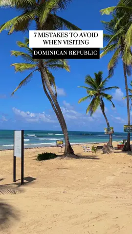 7 mistakes to avoid when visiting the Dominican Republic🇩🇴❌ 1. Not exploring beyond tourist areas: While resort areas offer comfort, make an effort to explore local communities, historical sites, and natural attractions to experience the authentic culture of the Dominican Republic🌴 2. Drinking tap water: Stick to bottled water to avoid potential stomach issues from drinking tap water💦 3. Overpacking: Pack light and smartly to avoid lugging around unnecessary items during your trip🧳 4. Disregarding local customs: Respect the local culture by learning basic Spanish phrases, and being mindful of local customs and traditionsℹ️ 5. Disregarding safety precautions: Be aware of your surroundings, avoid displaying expensive items openly, and stay informed about any potential risks in certain areas⚠️ 6. Neglecting insect protection: Mosquitoes can be prevalent, especially in rural areas, so use insect repellent and consider wearing long sleeves and pants during outdoor activities🦟 7. Not carrying cash: While credit cards are widely accepted, having cash on hand for smaller purchases and in case of emergencies is advisable💵 #dominicanrepublic #republicadominicana #puntacana #santodomingo #dominicana🇩🇴 #vacation #puntacanabeach #allinclusiveresort #traveltips #travelmistakestoavoid #travelreccommendations #travellife 