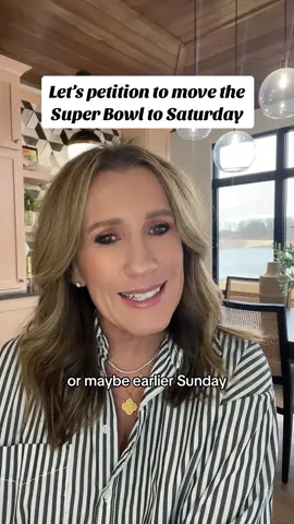 Let’s petition to make the Super Bowl on Saturday night!  Why does it have to be on a Sunday night? 🏈 #SuperBowl #superbowlsunday #2024superbowl #superbowl2024 #genxwomen #over50 #over50ontiktok #over50women 