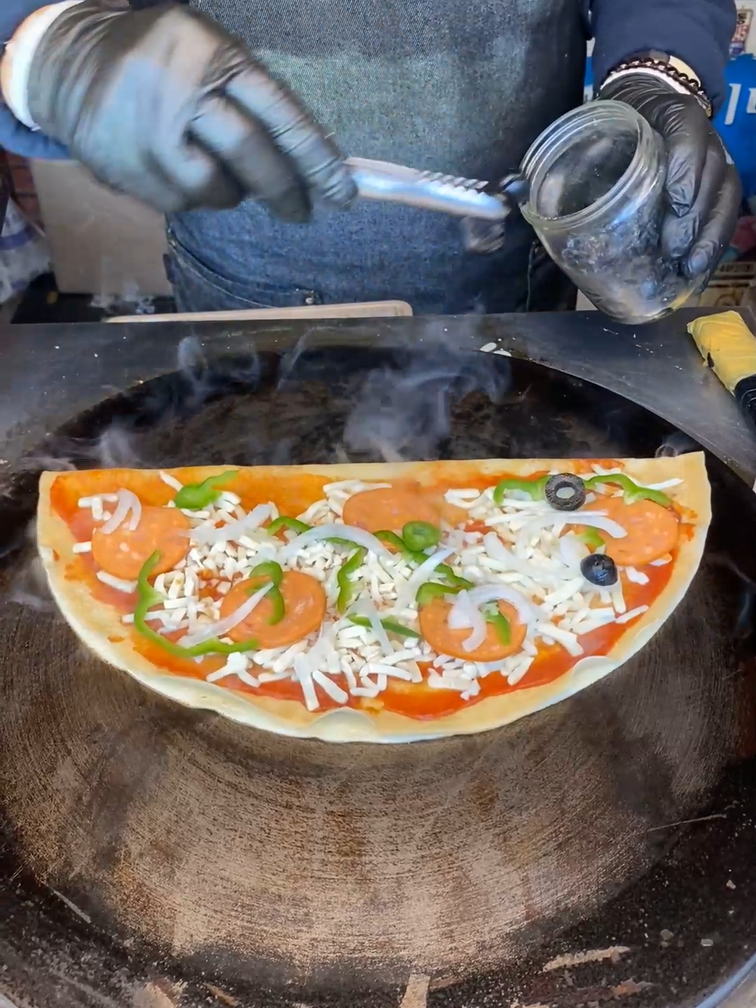 Pizza Crepe - korean street food  #fooddileix #Foodie #viralvideo #viraltiktok #crepes #foryou #amazing #trendingvideo #foryourpage #foryourepage #viral #viral #video #viral #video #viralvideo #trending #trend