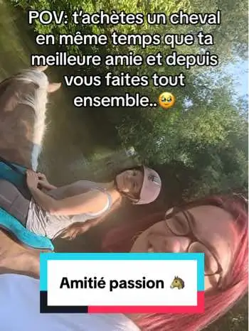 Qui d’autres a la chance de pouvoir partager sa passion avec sa meilleure amie? @Marie  Tag la en commentaire ☺️ #amitie #equitation #cavaliere #chevaux #pourtoi #trend #carousel #fyp #equestrian