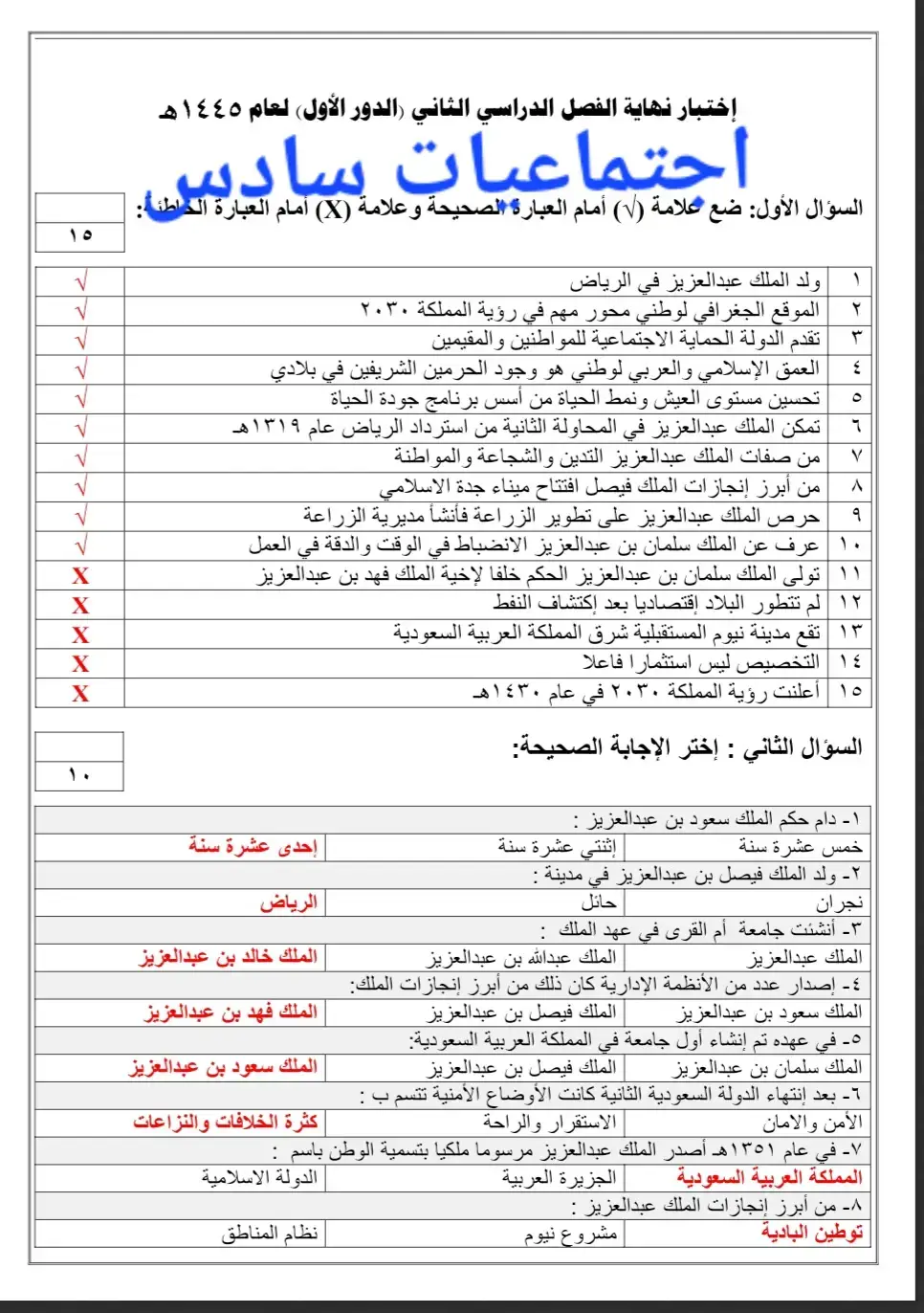 اجتماعيات سادس #اختبارات_نهائيه #سادس_ابتدائي #ابتدائي #explore #fyp #fpyツ #اكسبلور #تعليم #ترم_ثاني #الفصل_الدراسي_الثاني١٤٤٥ 