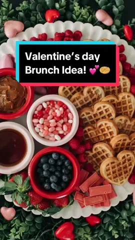 Sharing our Valentine’s Day brunch setup that has been a hit in our home especially the heart-shaped Waffle board and sparkling cider bar! If you don’t have a heart-shaped waffle machine, no worries! You can make heart-shaped cinnamon rolls out of store-bought rolls. 😉 Here are some suggestions, but we recommend using whatever you already have at home first. 🥰🫶 1️⃣ Heart-shaped Waffle board - fresh berries, Valentine’s Day candy, and waffles along with honey 🍯 and Mexican cajeta.  2️⃣ Sparkling cider bar - Sparkling cider, juice, and fruit. We found these kid-safe flutes @homegoods 🥂  3️⃣ Valentine’s Day themed art - could be your kids' handmade art too! 4️⃣ Faux flowers - You can use real ones, obviously. We reused some of our faux spring flowers! 5️⃣ Valentine's Dinnerware - I found these pink ombré plates also at HomeGoods, and we use them year-round. #valentinesday2024❤ #valentinesdayfoodideas #brunchideas #brunchboards #valentinefoodideas #heartshapedfood #kidfoodideas 