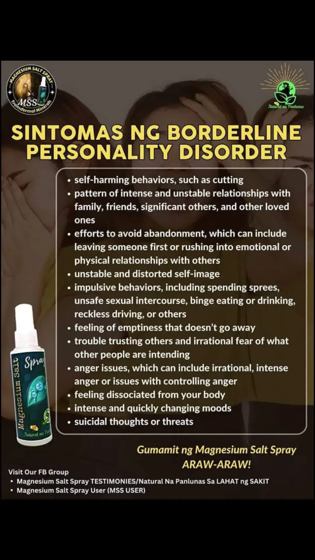 Ano nga ba ang MAGNESIUM SALT SPRAY? Ang MSS minerals ang content nya, pangunahin ang MAGNESIUM. Kaya po tayo nakakaranas ng ibat-ibang karamdaman dahil sa kakulangan ng mga minerals lalo na ang magnesium. Kapag naibigay ntin ito araw2x sa katawan,kusa na pong mag-re-repair ang katawan o ma-aactivate na ang natural healing mechanism nito. #naturalnapanlunas  #mss  #magnesiumsaltspray  #allinone  #miraclespray #transdermalmineralsupplement #health 