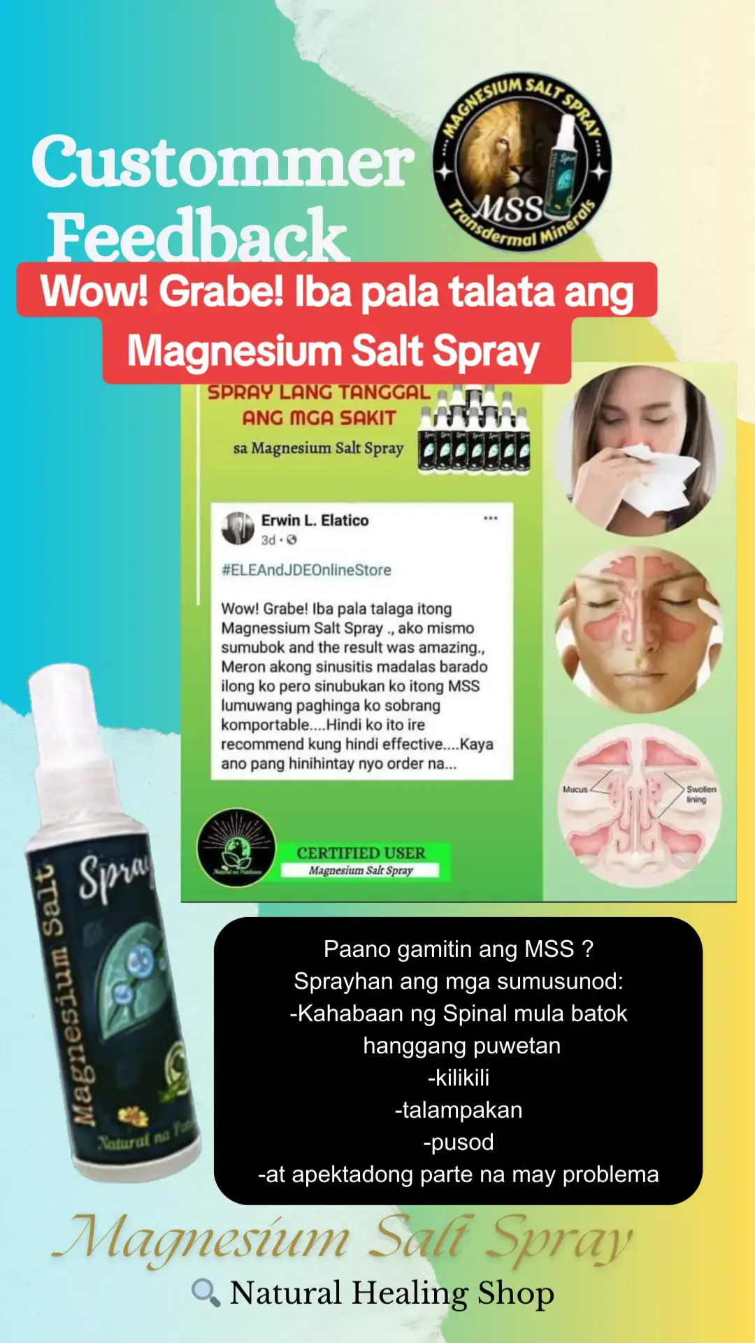 Ano nga ba ang MAGNESIUM SALT SPRAY? Ang MSS minerals ang content nya, pangunahin ang MAGNESIUM. Kaya po tayo nakakaranas ng ibat-ibang karamdaman dahil sa kakulangan ng mga minerals lalo na ang magnesium. Kapag naibigay ntin ito araw2x sa katawan,kusa na pong mag-re-repair ang katawan o ma-aactivate na ang natural healing mechanism nito. #naturalnapanlunas  #mss  #magnesiumsaltspray  #allinone  #miraclespray #transdermalmineralsupplement #sinusitis  #amazing #health 