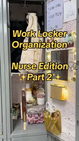 Organize and revamp my besie’s work locker with me🤩#organizationideas#organize#lockerdecor#whiteandgold#asmrsounds#asmrtiktoks#worklocker#satisfyingvideos#schoollocker#organizewithme#lockerideas#nursesoftiktok#nurseedition