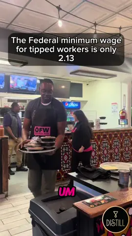 ON 2/13, TIPPED MINIMUM WAGE DAY OF ACTION Spent an evening waiting tables with LG Garlin to raise awareness on 2.13 Day for the need to raise the federal minimum wage for tipped workers. The base of $2.13 an hour for tipped workers must be raised so every hardworking American has a shot at earning a livable wage. @One Fair Wage #raisetheminimumwage #michigancheck #incomeinequality #tippedwages 