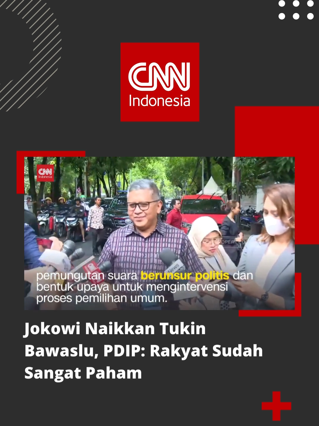 PDI Perjuangan menduga kenaikan tunjangan kinerja pegawai Badan Pengawas Pemilu, Bawaslu, 2 hari sebelum hari pemungutan suara berunsur politis. Sekjen  PDI Perjuangan, Hasto Kristiyanto menyebut tindakan tersebut sebagai bentuk upaya untuk mengintervensi proses pemilihan umum. Hasto menyampaikan hal ini usai mengantar Ketua Umum PDI Perjuangan Megawati Soekarnoputri beserta keluarga menggunakan hak pilihnya di TPS 53 Kebagusan Pasar Minggu Jakarta Selatan, Rabu siang. #hastokristiyanto  #PDIP  #kenaikantukinbawaslu #gajibawaslu  #pemilu2024   #pilpres2024  #IndonesiaElection