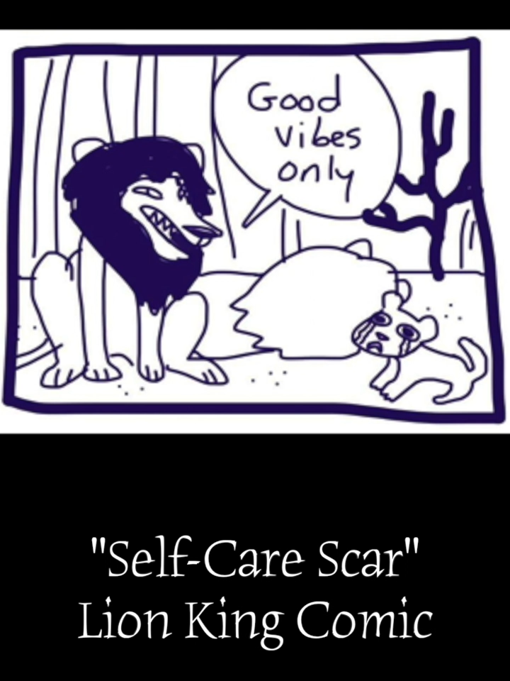 Scar has been reading some modern literature, and realized he was in the right the entire time. Happy Valentines Day! #lionking #ValentinesDay #Parody #comicdub  #Comicdubs #SelfCare #selflove #voiceover #Scar #mufasa #simba  Original Comic by Joey Devilla; https://www.joeydevilla.com/2019/11/26/a-remake-of-the-lion-king-starring-self-care-scar/