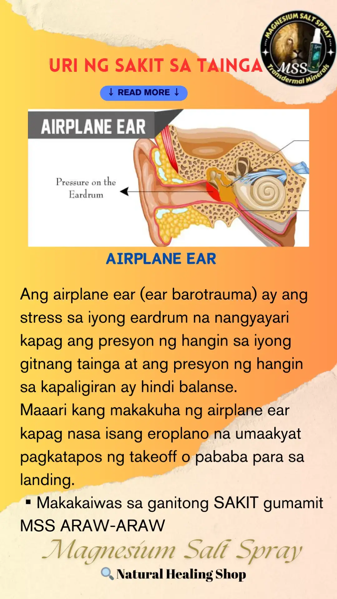 Ano nga ba ang MAGNESIUM SALT SPRAY? Ang MSS minerals ang content nya, pangunahin ang MAGNESIUM. Kaya po tayo nakakaranas ng ibat-ibang karamdaman dahil sa kakulangan ng mga minerals lalo na ang magnesium. Kapag naibigay ntin ito araw2x sa katawan,kusa na pong mag-re-repair ang katawan o ma-aactivate na ang natural healing mechanism nito. #MSS #MAGNESIUMsaltSPRAY #NATURALnaPANLUNAS #magnesiumdeficiency #magnesiumbenefits #naturalnapanlunasadvocate#health  #minerals #allinone#transdermalmineralsupplement #amazing 