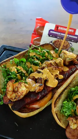Shrimp and sausage poboy
