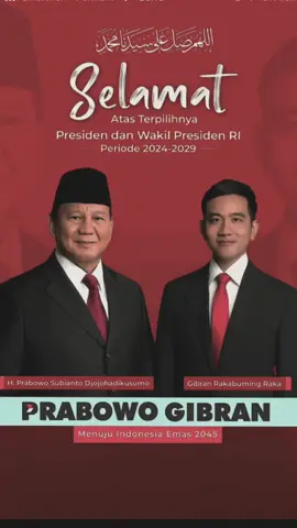 Congratulation Pak prabowo&gibran🔥 #prabowopresiden2024 #indonesiamaju❤️🇮🇩 #jabarjuara #indonesia🇮🇩  #gibran 