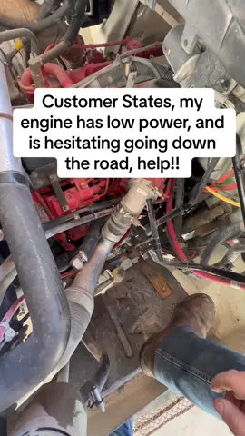 Customer States, my engine has low power, and is hesitating going down the road, help!!  #comeoverhere #dieseltech #diesel #Customerstates #dieselmechanic #truckmechanic #trucker #trucking #bigrig #semitruck #Trucking #mechanic #tractors 