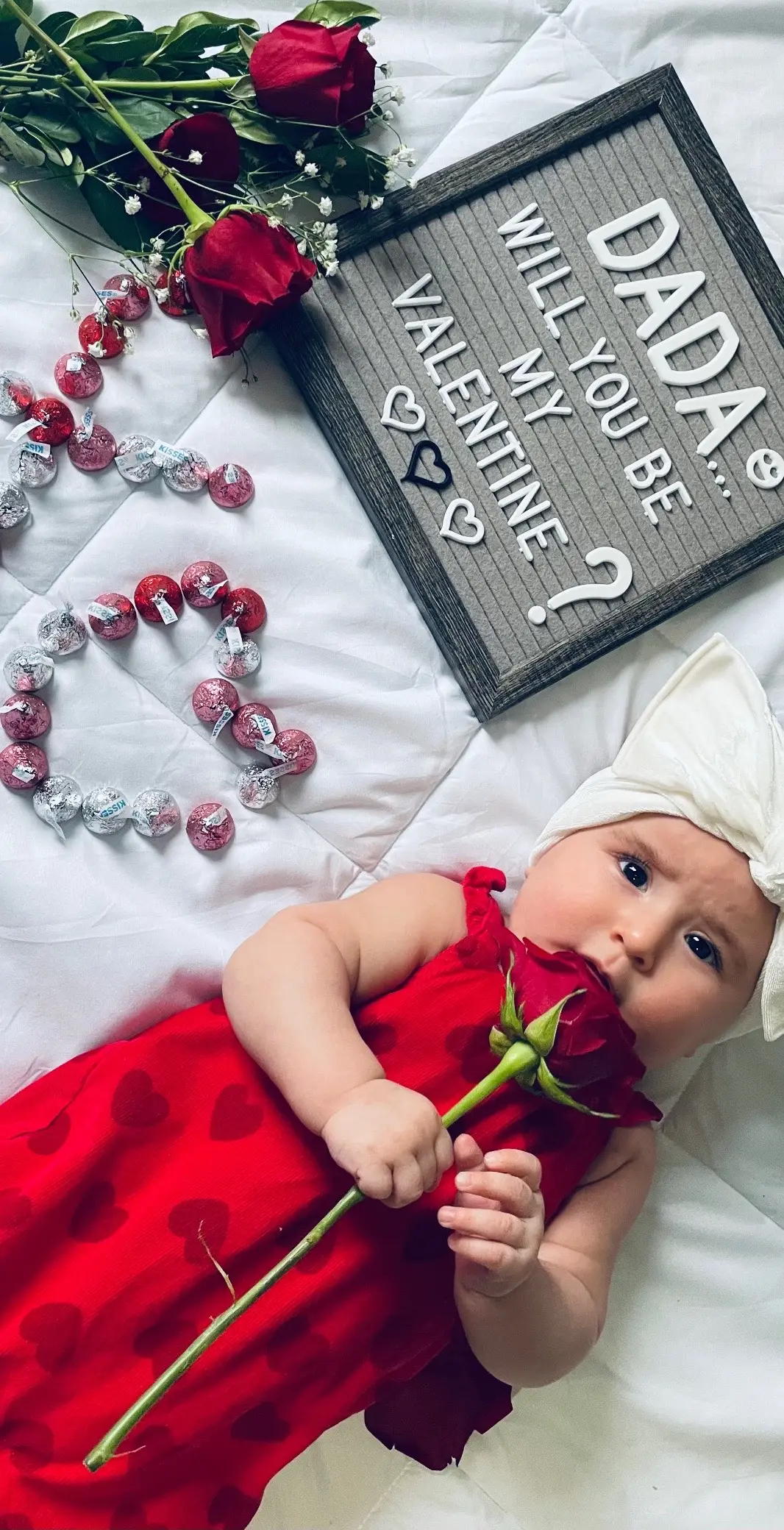 Asked her daddy to be her valentine a few days ago 🥰. Hes been gone for a month and missing him a little extra today . ♥️ #ValentinesDay #baby #militaryspouse #cute #Love 