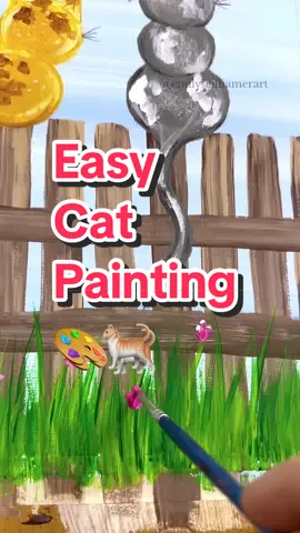 Here is an easy step by step painting idea for painting cats! 🎨🐈🐈‍⬛ #art #artist #painting #tutorial #howto #DIY #artsandcrafts #paintingtutorial #easy #cat #cats #catlover 