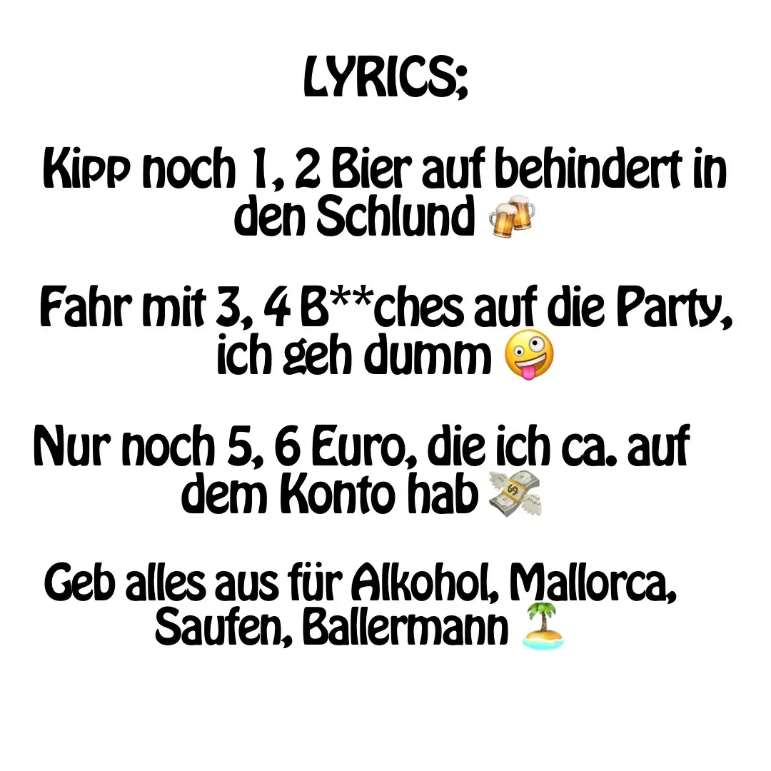 @DieLetzteReihe #NewSong #OutNow #KingsOfGünter #Party #Mallorca #Malle #Halligalli #Musik #Lyrics