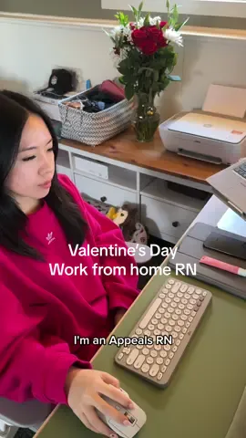 Spending Valentine’s Day at my Work from home RN job 🩷 . . . . #wfhnurse #nurse #nursing #remotenurse #rn #remotenursingjobs #WFH #wfhlife #wfhjobs #wfhroutine #travelnurse #travelrn #capcut #CapCut 
