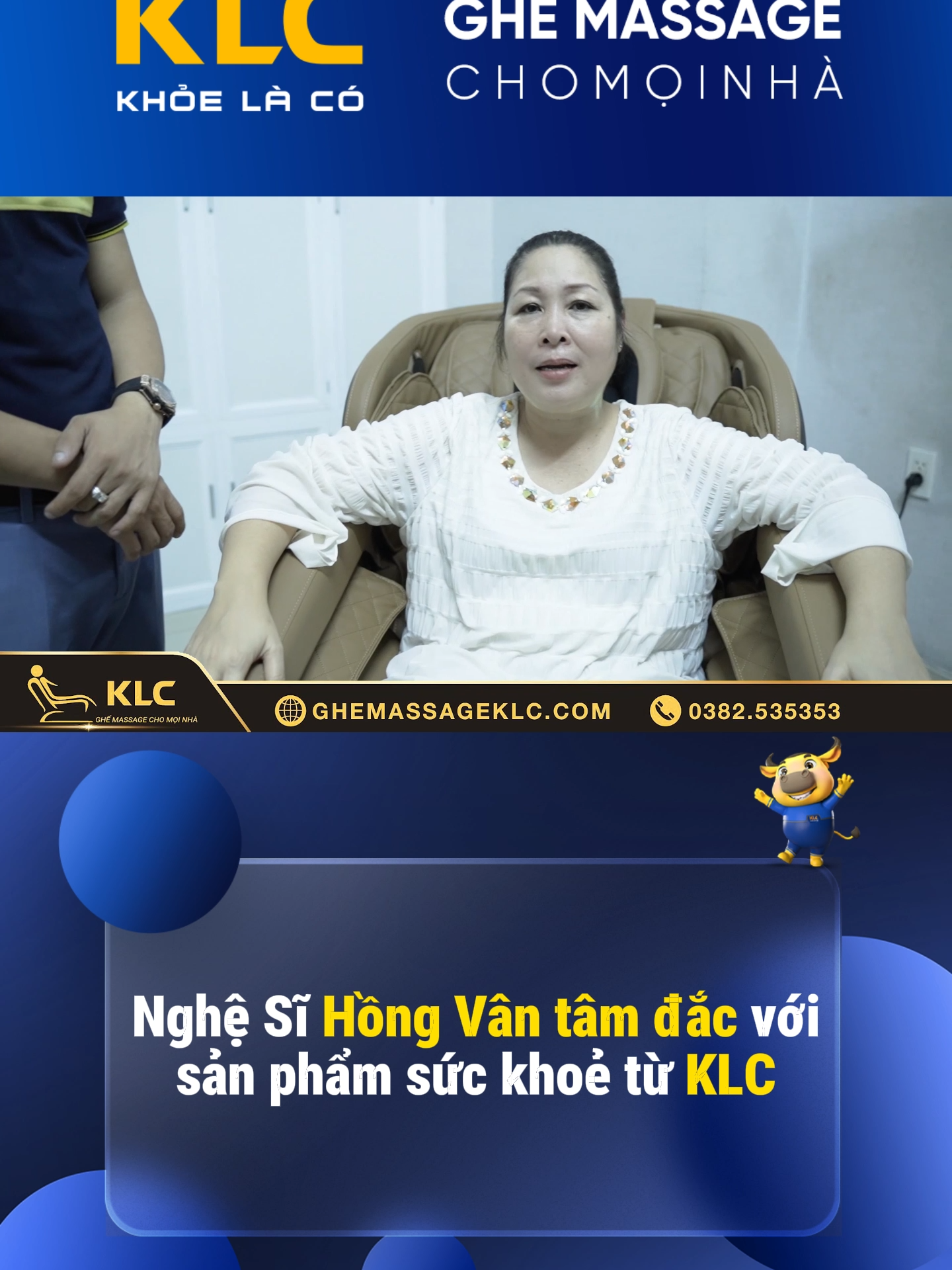 Nghệ sĩ Hồng Vân tâm đắc với sản phẩm sức khoẻ từ KLC #ThanhThoiLuotTet  #ghemassagechinhhangKLC  #GheMassageKLC  #KLC  #Massage  #ghemassage  #KLCGROUP  #2024  #follow  #trend  #HongVan #hongvan #nghesi #nghesihongvan